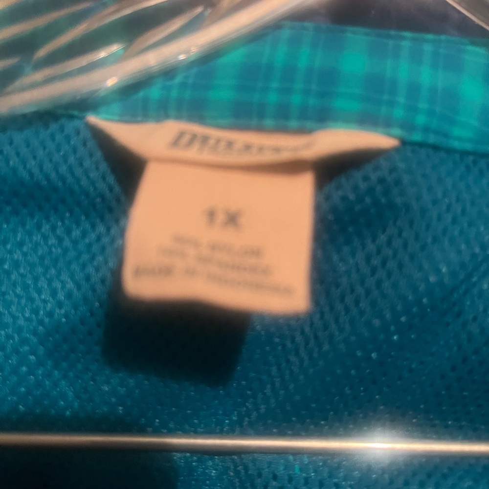 Duluth Trading‎ Co Teal Plaid Blouse - Picture 7 of 9